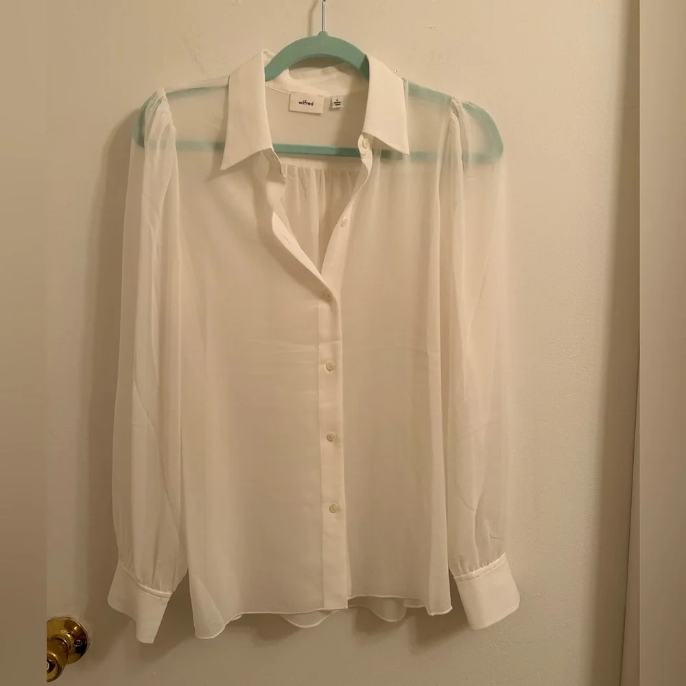 NWT Aritzia Wilfred Josephine Blouse - Picture 4 of 7